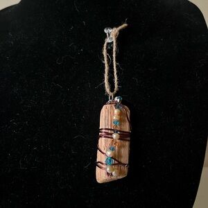 Handcrafted Pendant with Turquoise and Pearl Accents